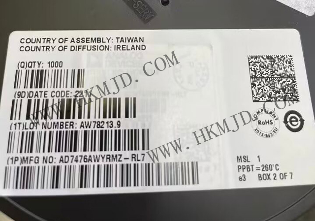 12位ADC AD7476AWYRMZ 1 MSPS、低功耗A/D轉(zhuǎn)換器，采用MSOP封裝