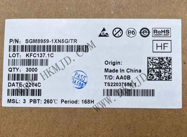 出售SGM8959-1XN5G 單 SGM8959-1 低VOS、低噪聲、高精度零漂移運算放大器