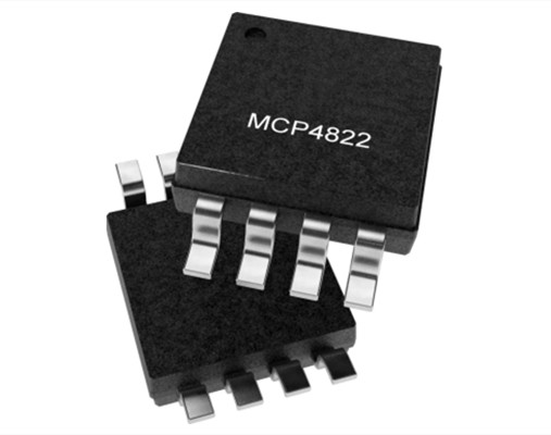 MCP4822T-E/SN內(nèi)置基準電壓源的雙通道、12位數(shù)模轉(zhuǎn)換器（DAC） 8SOIC
