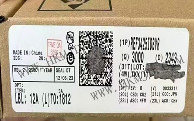 德州儀器 REF3425IDBVR：低溫漂 (6ppm/°C)、低功耗、高精度 CMOS 電壓基準