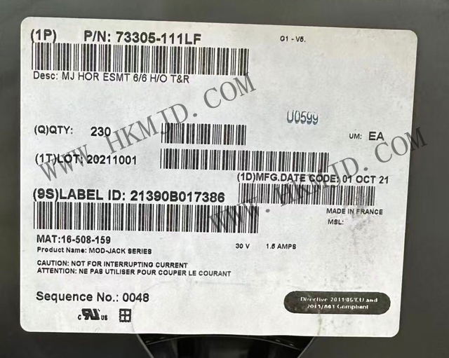 原裝正品！安費(fèi)諾連接器 73305-111LF 模塊化連接器 - 插孔